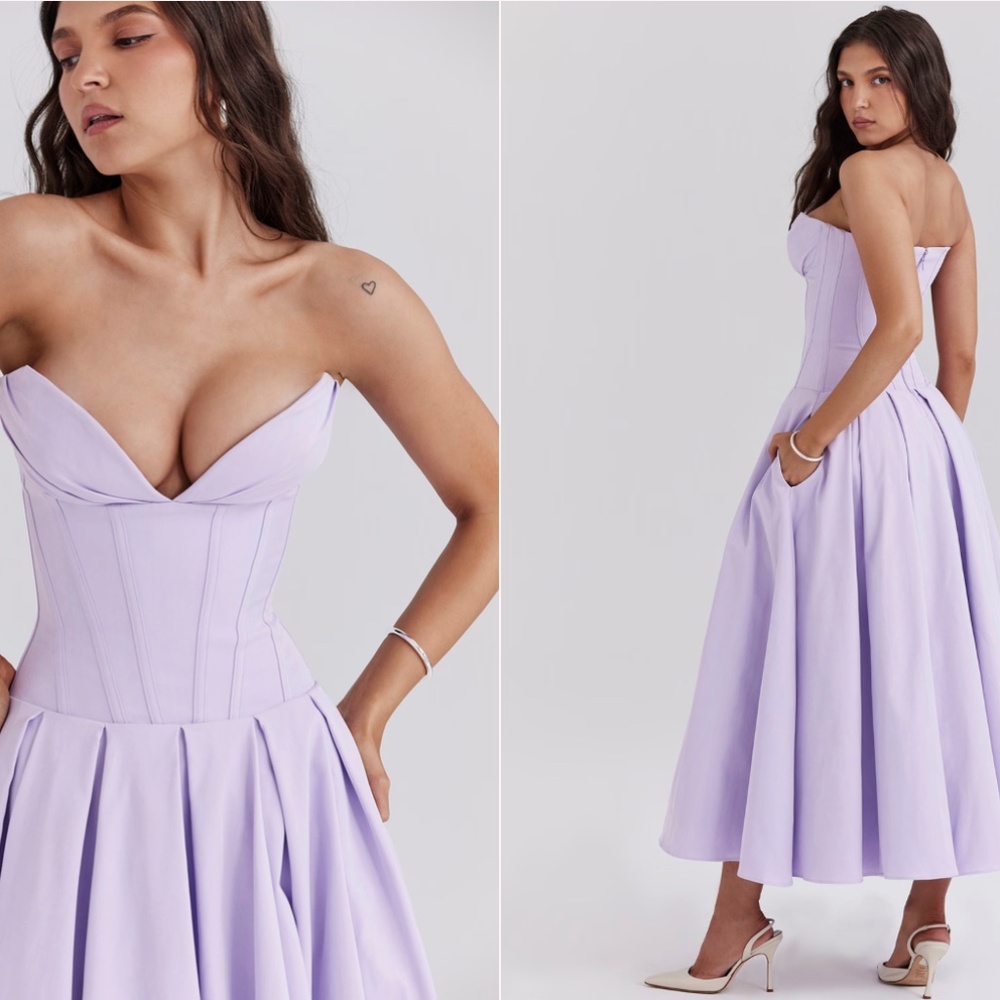 HOUSE OF CB LADY CORSET DRESS IN ORCHID SIZE XS REGULAR CUP - Picture 2 of 3